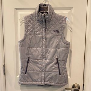 The North Face Lavender Gray Quilted Stow Pocket Vest